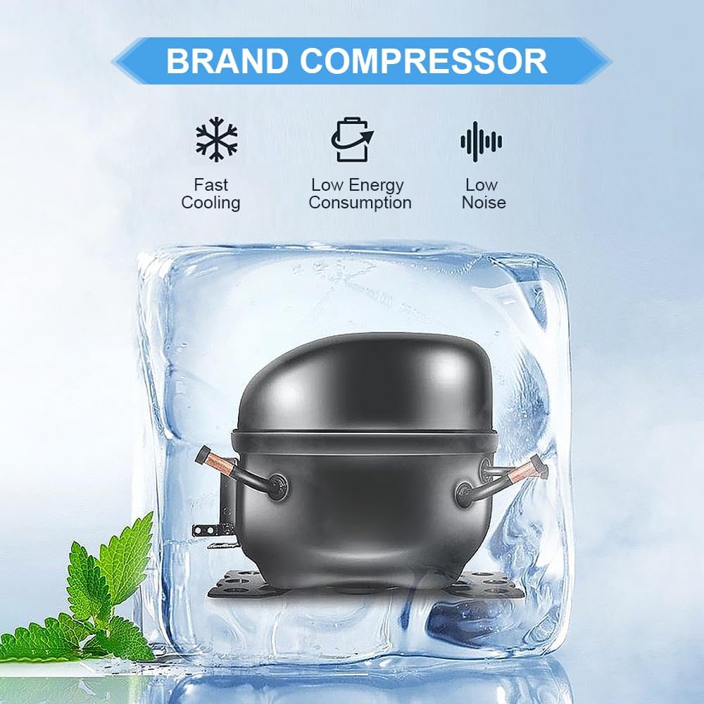 HNZXIB Ultra Low-temperature Freezer 28L, -123℉ Deep Freezer, Lab Refrigerator with Full Copper Tube System, 24/7 Continuous Cooling, ULT Freezer for Food & Sample Freezing, Cryogenic Storage