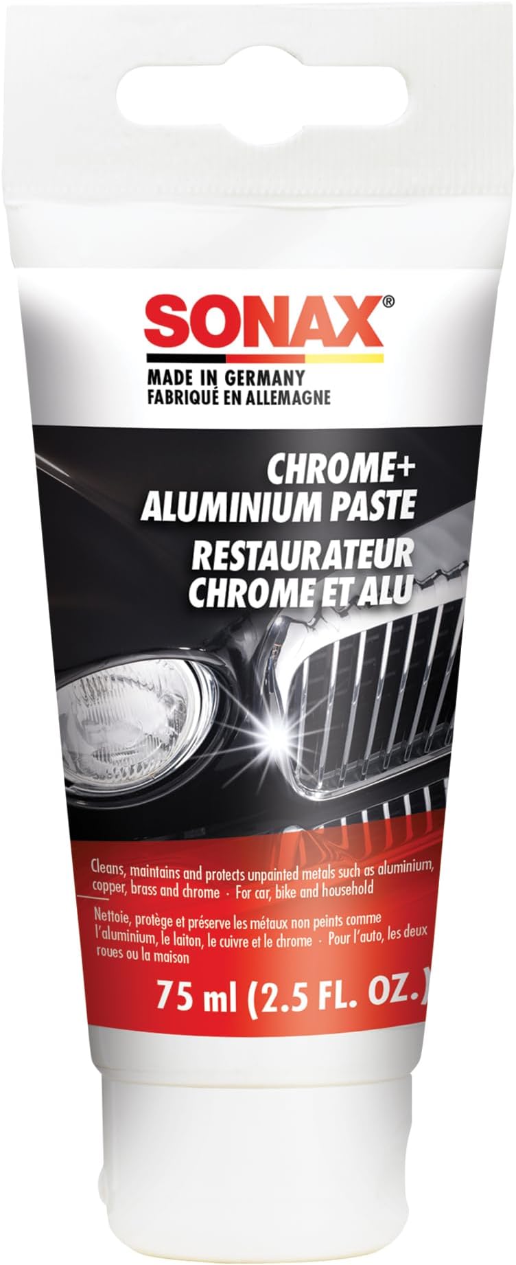 Chrome & Aluminum Paste | Gentle Cleaner & Protector for Chrome, Aluminum, Brass & Copper | Removes Rust & Corrosion | Restores Shine & Prevents Tarnishing | 308000 | 75ml