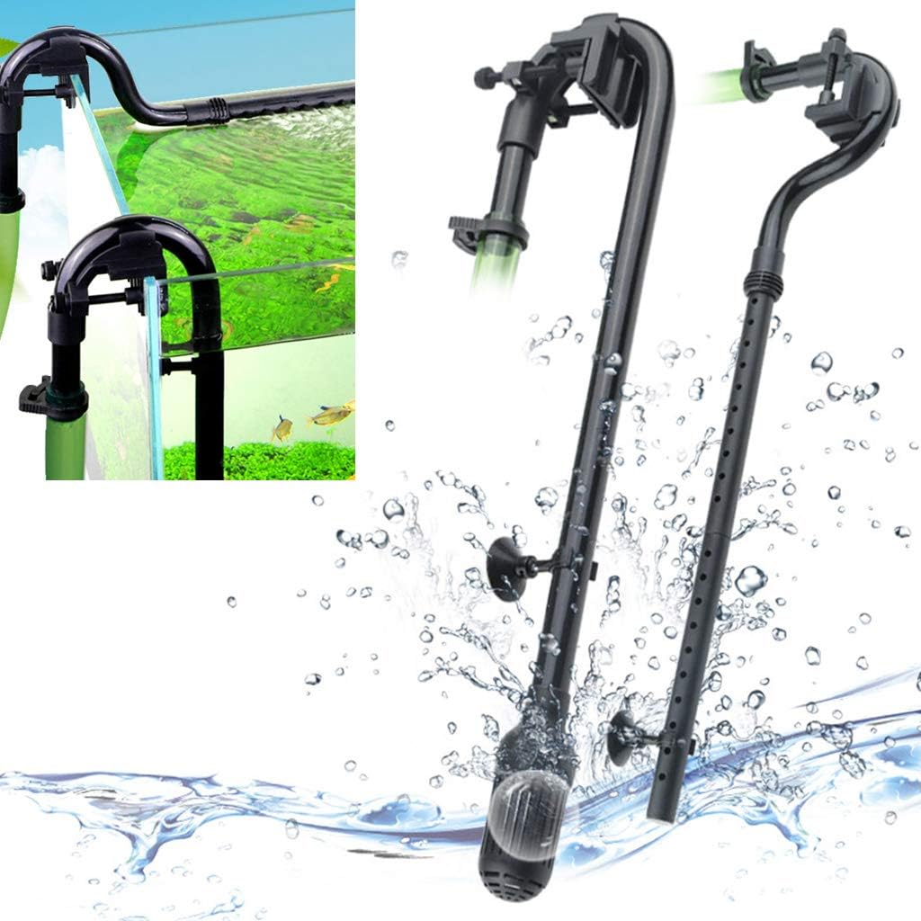 Canister Filters Intake Outlet Tube Fish for External Filter Replacement Accessories with Strong Suction Cups, 43.5cm, Black