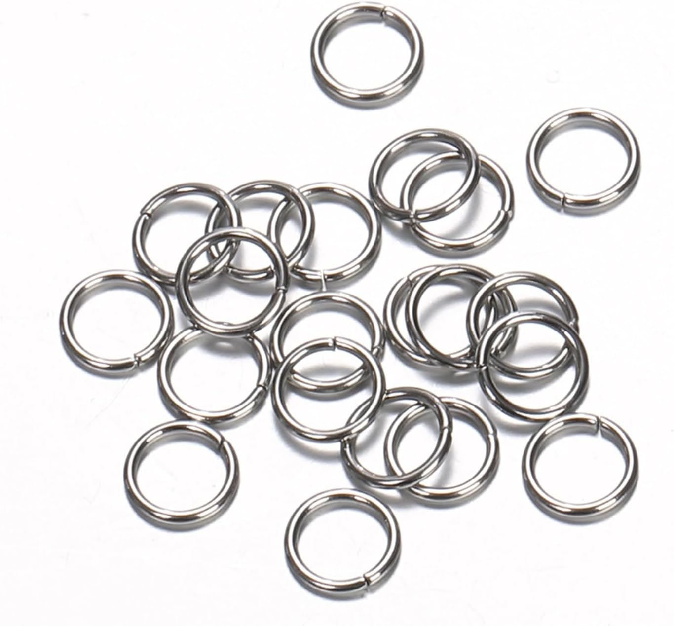 BREAKA 200pcs/lot Stainless Steel Open Jump Rings Bracelet Necklace Earring Pendant Connectors for Jewelry Making Components Crafts DIY (Color : Stainless, Size : 15x1.2mm)