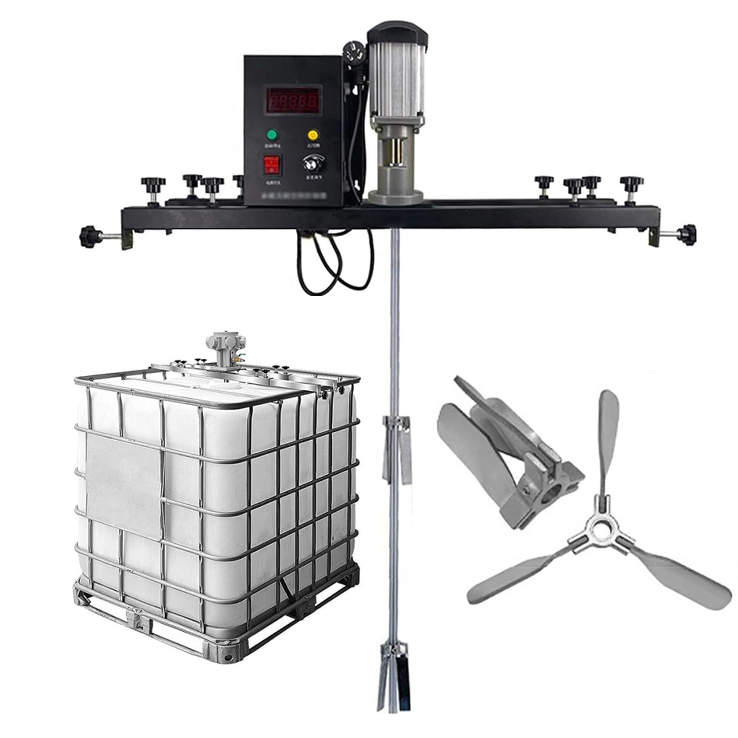 Mezclador eléctrico de pintura de 980 W con impulsor plegable de 400 mm y varilla de agitación de acero inoxidable de 900 mm, ajustable de 720 a 1200 mm para pintura, revestimiento, pegamento, mezcla