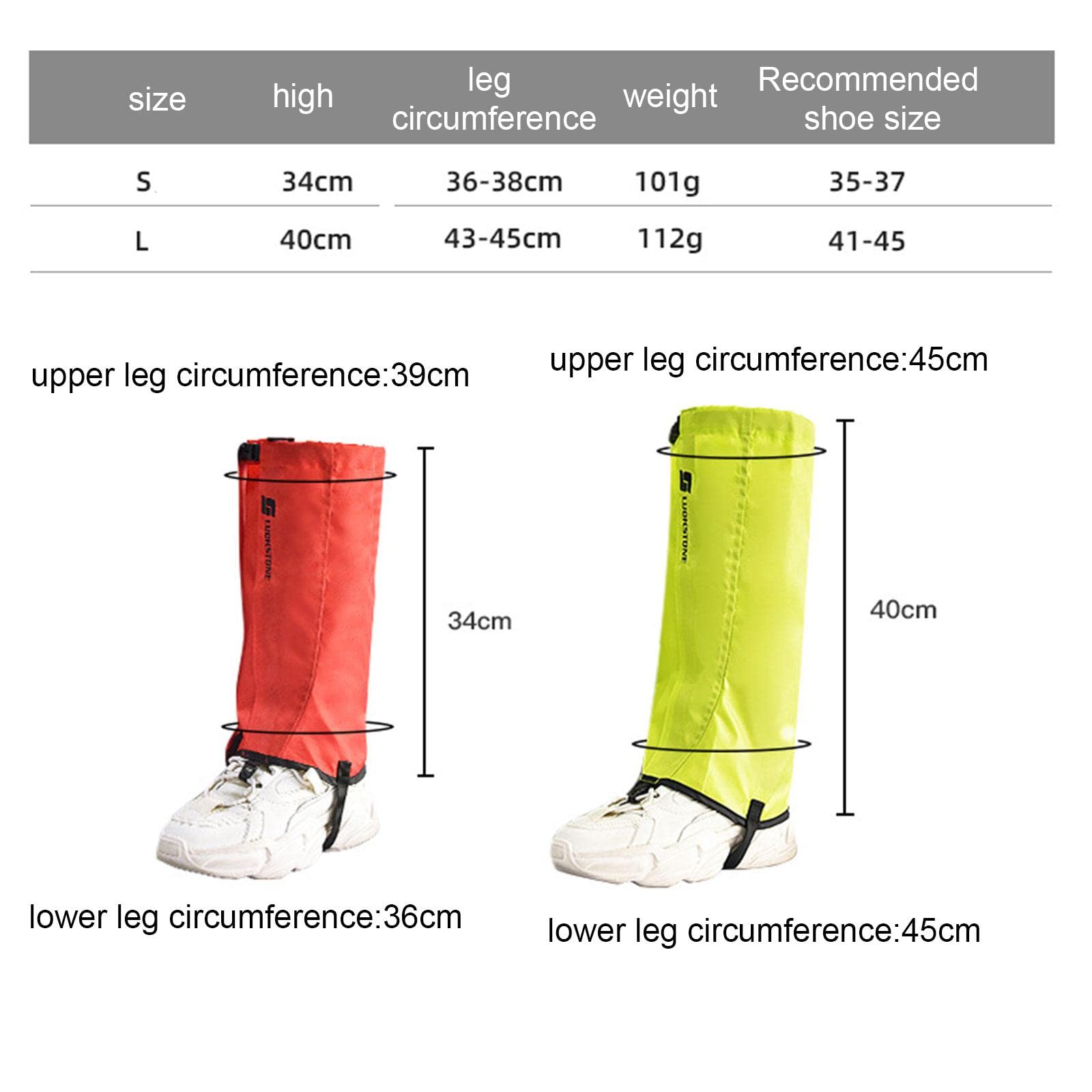Harilla Polainas de Senderismo para piernas, Polainas de Mallas para Botas, Cubierta de Zapatos Unisex Ajustable, Polainas de Botas para Senderismo, Caminar,