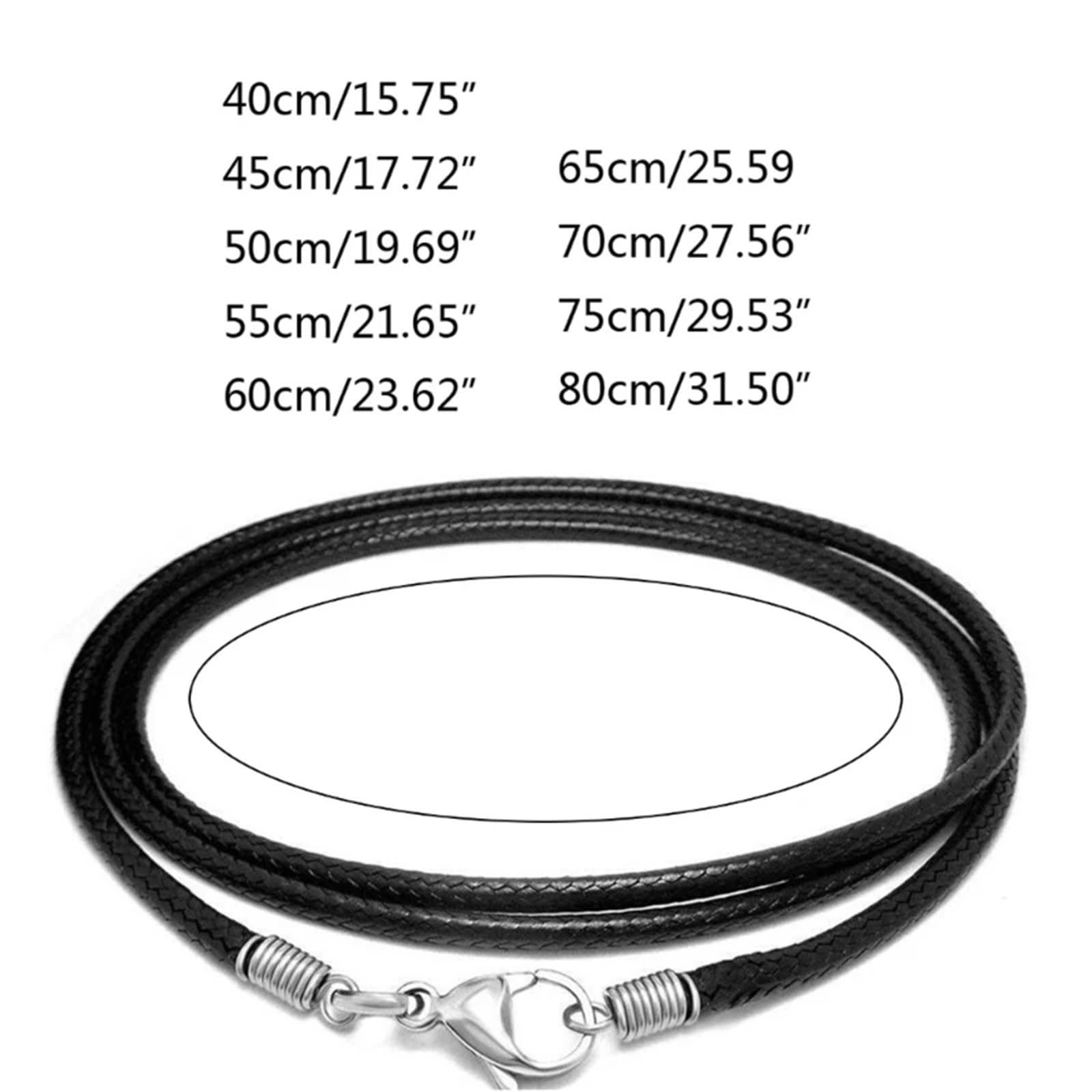 Naszyjnik sznurek 10 szt. 40-80cm czarny skórzany pleciony do naszyjnika z zapięciem homarowym kobiety bransoletka męska lina DIY biżuteria(65cm)
