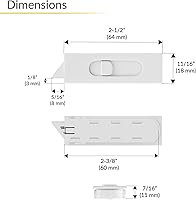 Vista 2 de Brixwell Silver Line Snap-in Tilt Latch 85 Series Left Hand, White Finish, Plastic Material, 2-3/8" Length, 11/16" Width, 7/16" Thickness for Tilt