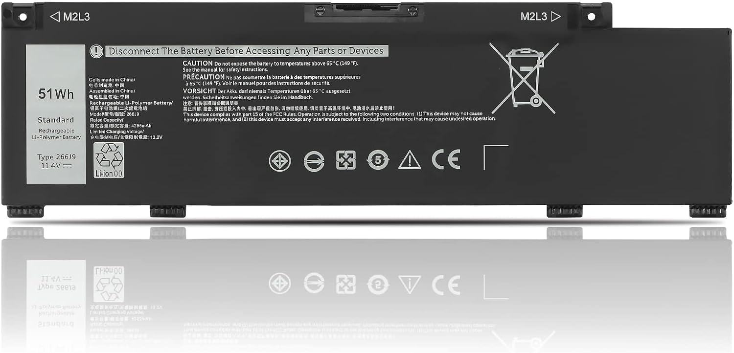 Wefly 266J9 Laptop Battery Compatible for Dell G3 15 3500 3590 3790 G5 15 5500 SE 5505 P89F Inspiron 5490 INS 15PR-1545W 1548BR 1645W 1742BR 1742W Series 0415CG C9VNH 0PN1VN 0M4GWP Laptop Battery