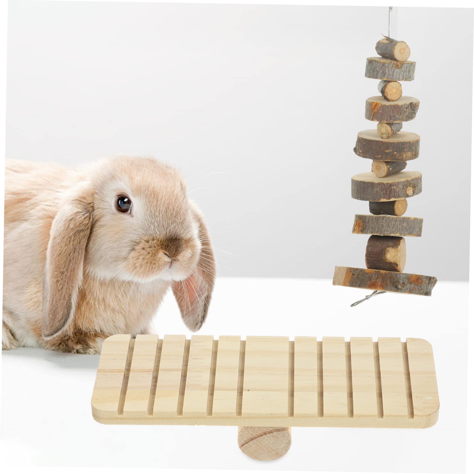 INOOMP 1set Giocattoli Da Masticare Legno Per Criceti e Conigli Inclusi Altalena e Dondolo Giochi Per Piccoli Animali Domestici Compagni Divertenti e Stimolanti Per Tuo Zampe