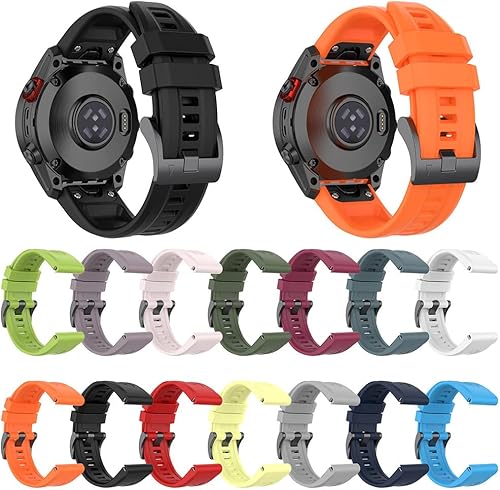Miniatura 9 de REYDA Correa de silicona compatible con Garmin Fenix 7S7S Pro6S6S Pro5S5S Plus, 0.787 pulgadas, ajuste rápido, suave, flexible, pulsera de repuesto