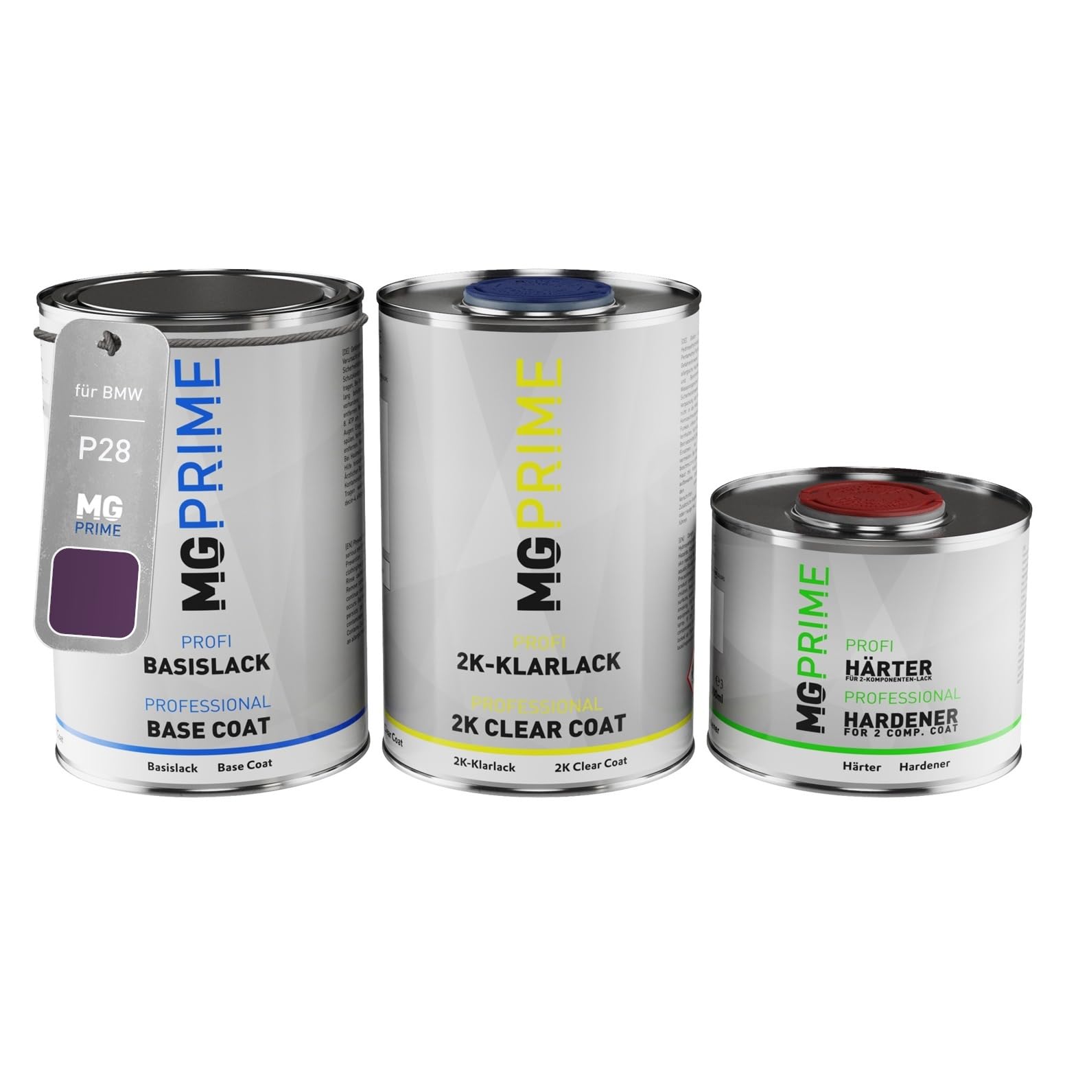 MG PRIME Peinture voiture kit de pot pour BMW P28 Twilight Purple Metallic couche de base vernis 2C durcisseur prêt à pulvériser 2,5l