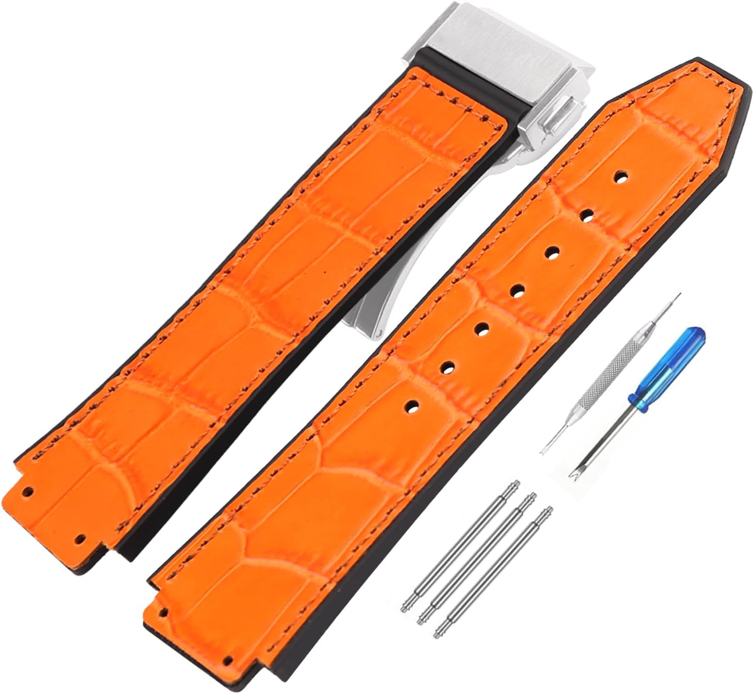 Men's Leather Strap Compatible for 25mm Hublot Big Bang Series Ladies outdoor work waterproof watch band wrist strap with buckle