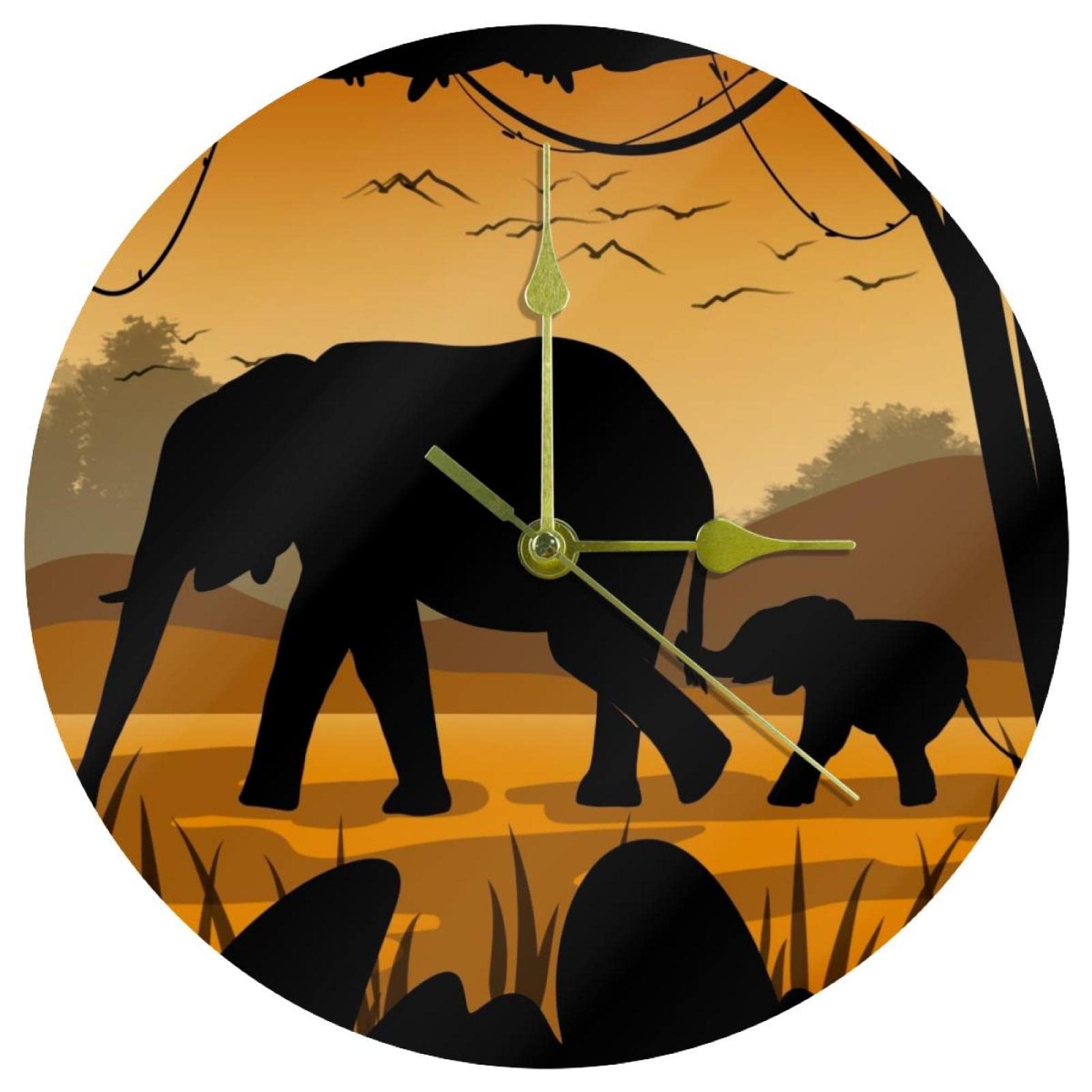Horloge éléphant acrylique sans tic-tac pour éliminer les bruits nocturnes dans la chambre
