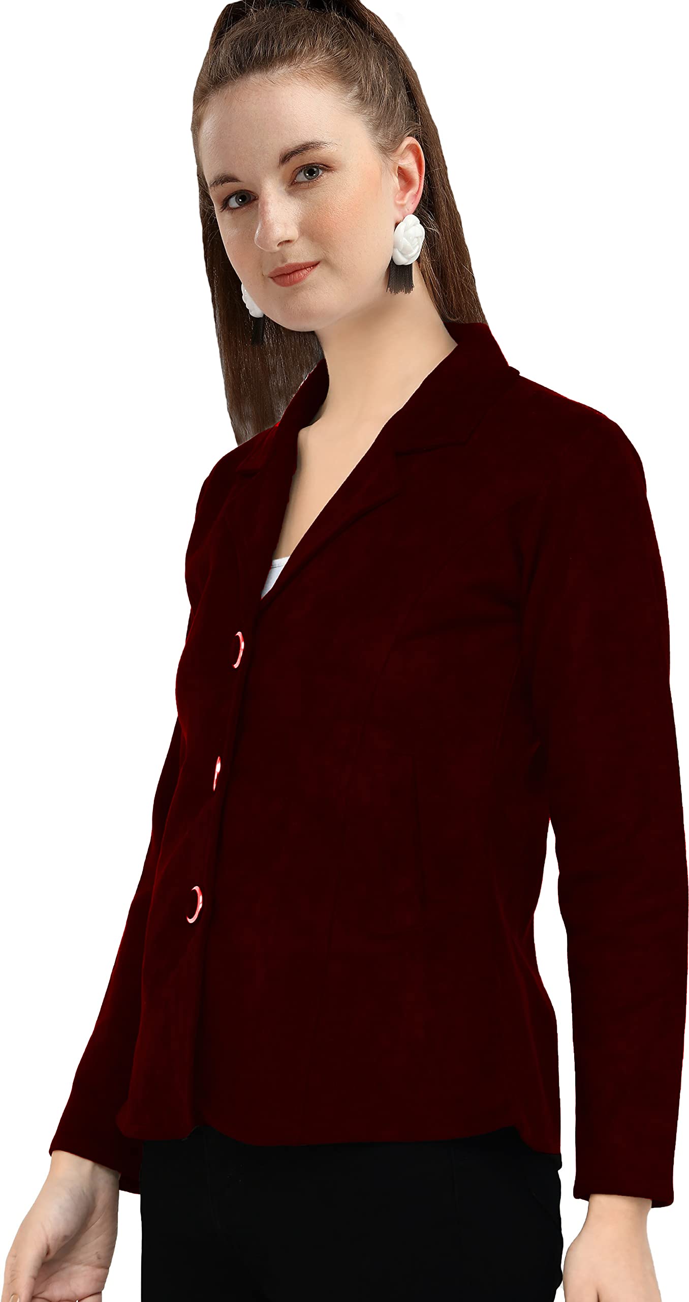 ORIEX THE ORIGINAL FASHION Girls/Women 3 Button Blazzer-32 (in, Age, 15 Years, 16 Years, Maroon) 1