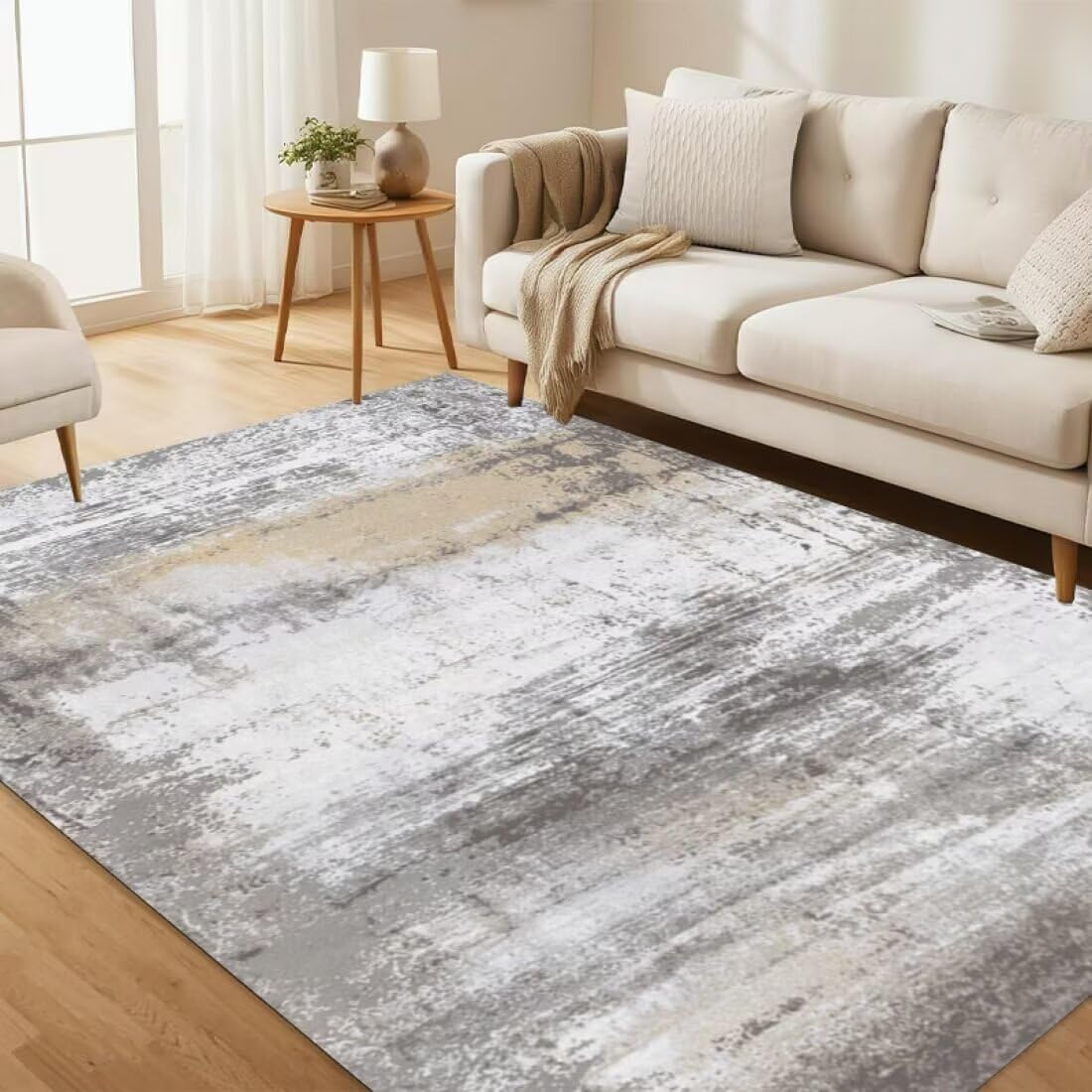 Tapis chambre 90x200cm confortable décoration maison gris minimaliste
