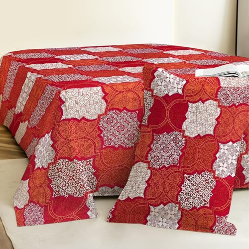 Image of Weave & Decor Cotton Bedsheet for Single Bed 90x60 Inches Soft and Breathable, Includes 1 Pillow Cover 20x30 Inches