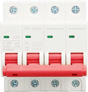 XHTLLO 4P DC 1000V Circuit Breaker, Tripping Design Miniature Circuit Breaker, DIN Rail Mounted Circuit Breaker, Short Circuit Guardion Switch for Solar System