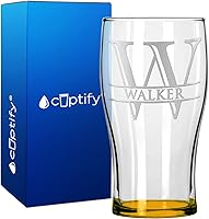 Vista 15 de Vaso de pub personalizado elaborado con nombre de círculo de 20 onzas, copas de cerveza grabadas con fondo azul con texto personalizado, regalo