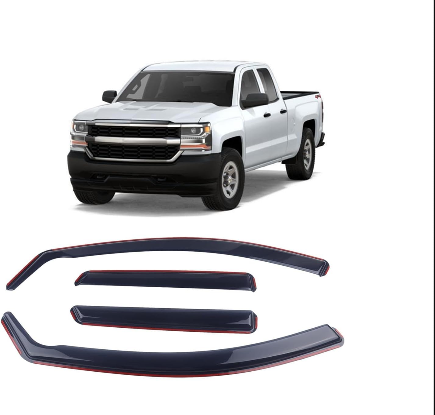 in-Channel Rain Guards 4-Piece Compatible with 2014-2018 Chevrolet Silverado & GMC Sierra 1500,2015-2019 Silverado & Sierra 2500 HD/3500 HD Window Visors Side Window Deflectors Shield Shade
