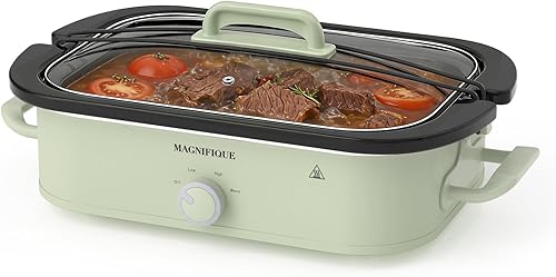 Miniatura 20 de Olla de cocción lenta de 4 cuartos de galón con cazuela ajuste de calor manual, electrodoméstico pequeño de cocina perfecto para cenas familiares,