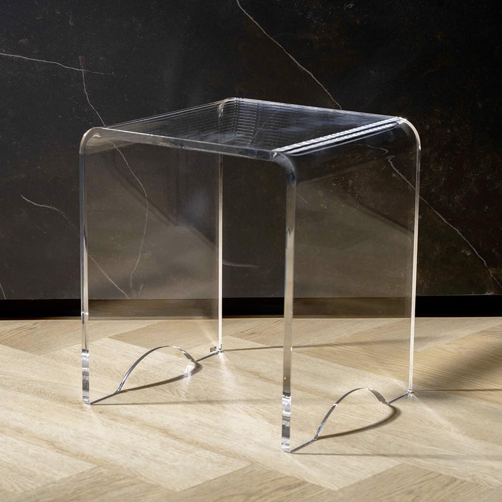 VESTA Othello niedriger Hocker – transparent – Höhe 36,5 cm – Acrylkristall – Made in Italy
