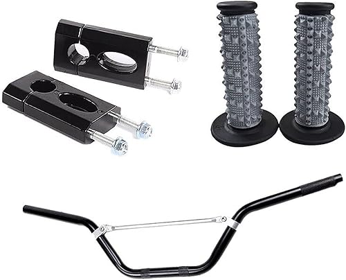91.SCS - Manillar de bicicleta de 0.866 in y 7/8 pulgadas+agarraderas+elevadores de barra para CRF50 XR50 70 SSR 110cc 125cc Dirt Pit Bike