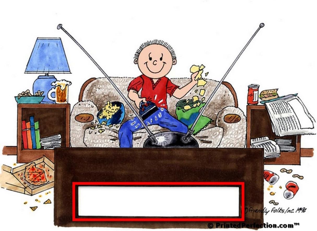 PrintedPerfection.com Personalized Couch Potato - Male Snow Globe Gift