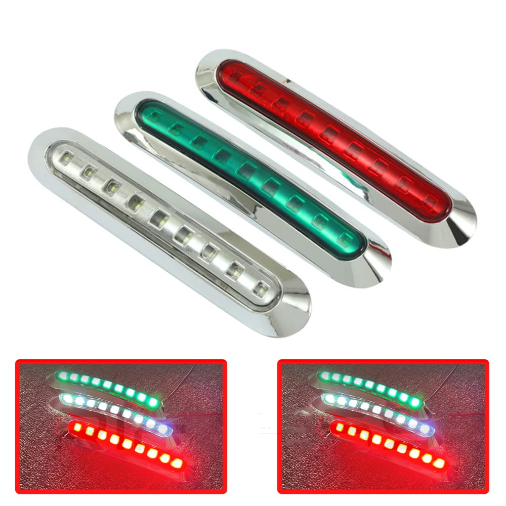 BATLAM 10 Piezas Luces De Gálibo Laterales De Camión Luces De Gálibo LED Luz Lateral Rojo Blanco Ámbar Azul Verde 12V 24V para Remolque Autobús Furgoneta RV,Rojo