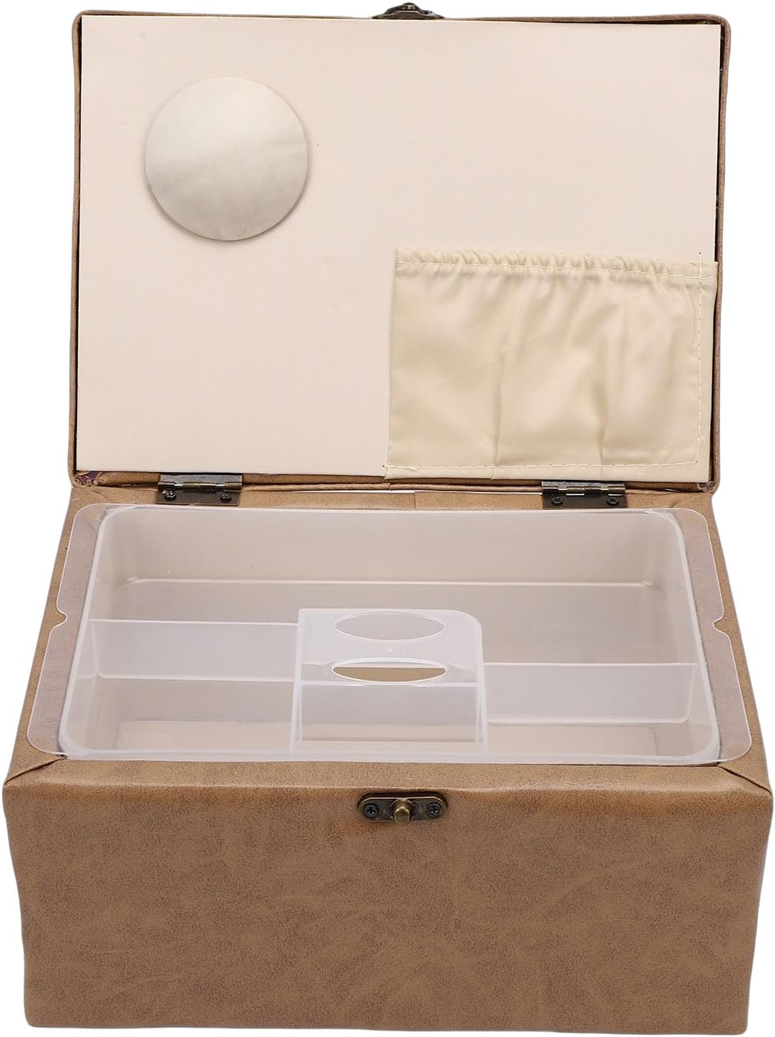 TYTOGE Sewing Basket with Accessories Pins Threads Scissors Seam Ripper Thimble Needle Threader Sewing Kit Box
