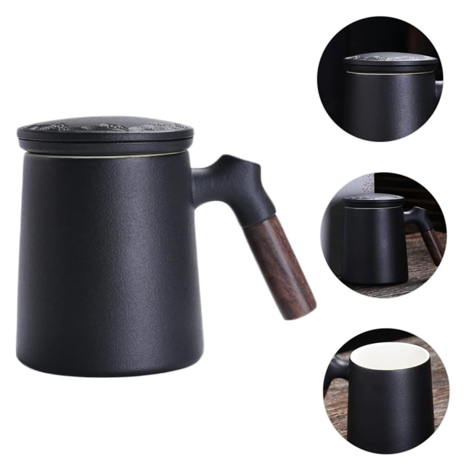Taza infusora de té, 1 juego de tazas de filtro de cerámica para hombres, vaso con tapa, vaso de viaje, taza de filtro de té, taza de té con filtro, taza de té con filtro, taza de té, taza de filtro