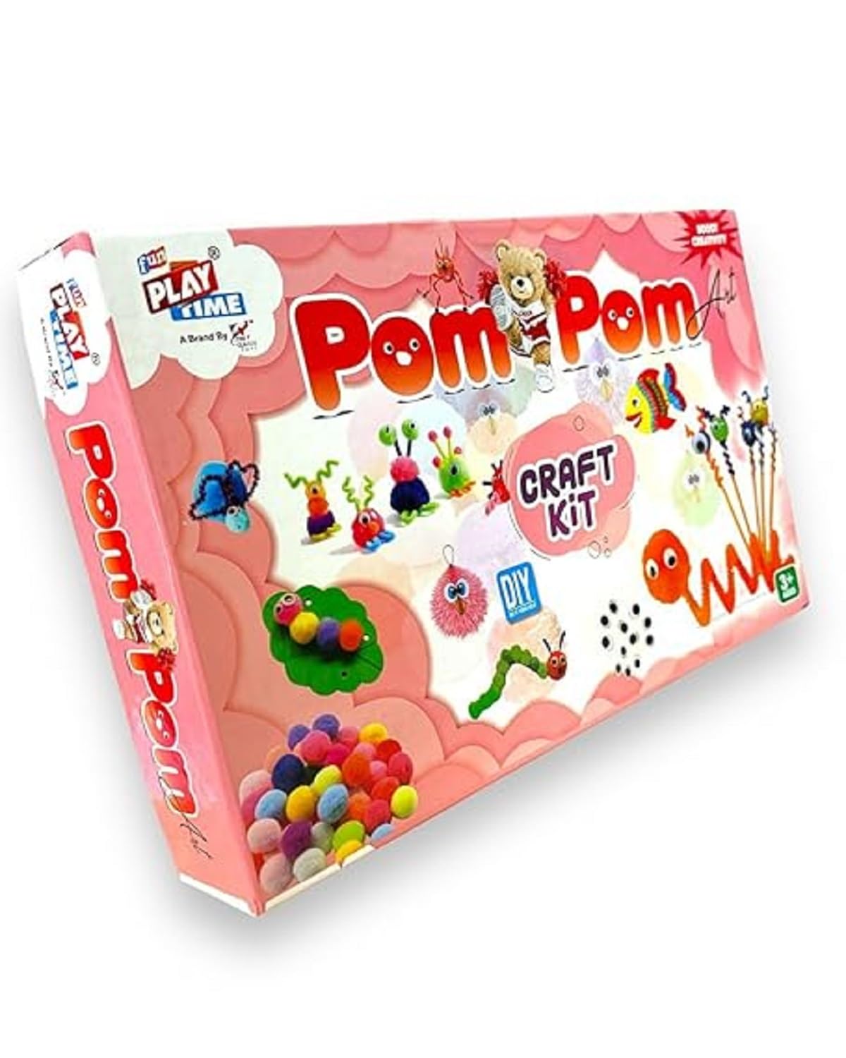 EROLIFIN Pompom Maker Arts and Crafts Sewing Kit, DIY Cute Animal Toys, Dolls, Band for Kids 3+ Years, Girls Gifts, Birthday Present, Wool Knitting Tool Set, Ball Winders, Decoration Pack of 1 4