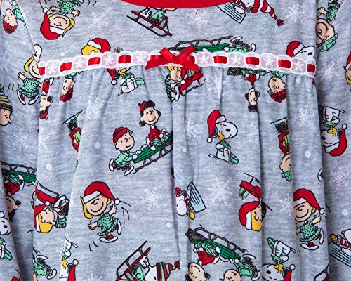 Peanuts Toddler Girls' Snoopy And Charlie Brown Holiday Woven Pajama Sleep Shirt Nightgown (3T) #TOP1