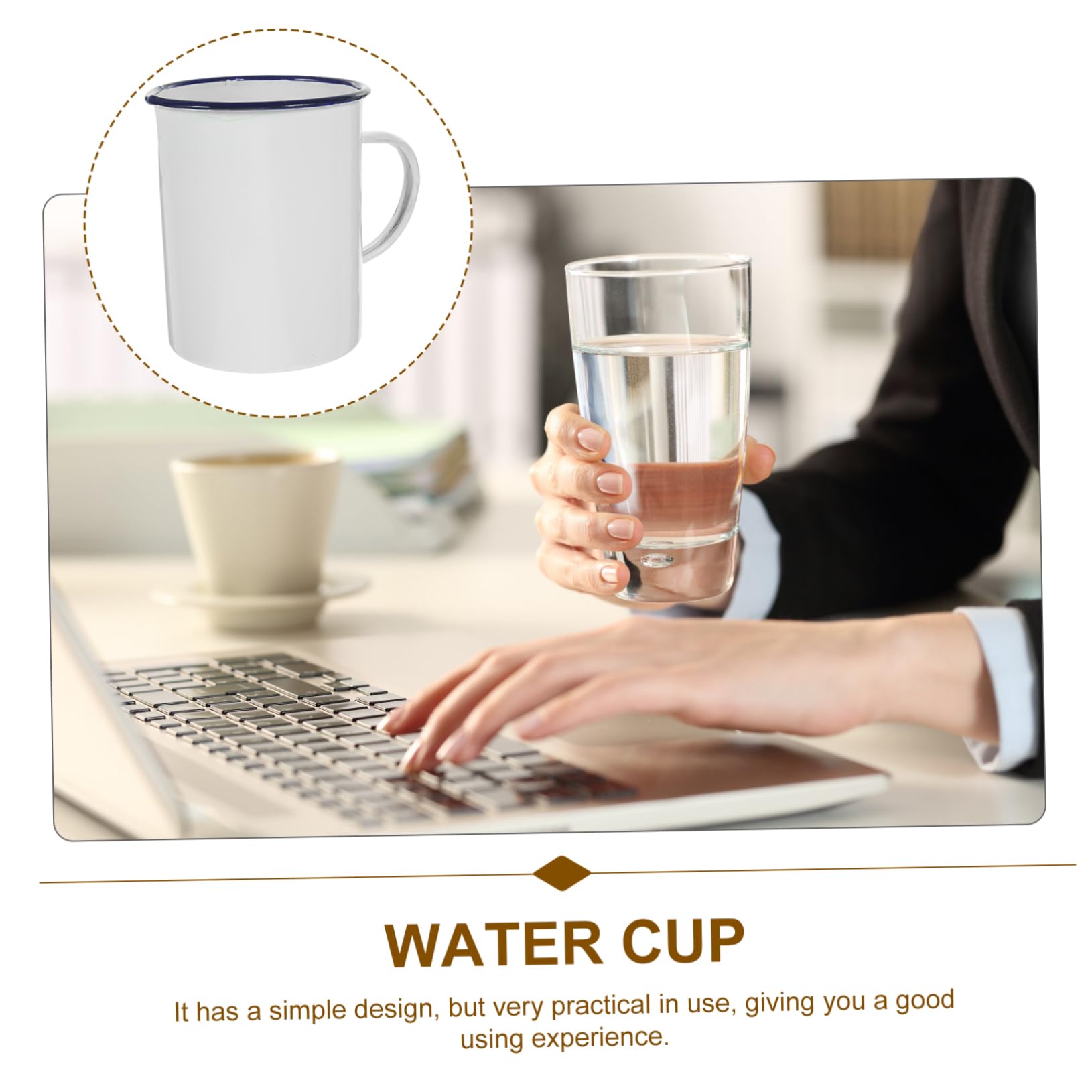 Alipis 2 Stück Retro Emaille Becher Kaffeetasse aus Emaille für Milch und Tee Hitzebeständiger Trinkbecher für Zuhause Büro und Praktische und Langlebige Trinkflasche für Freunde