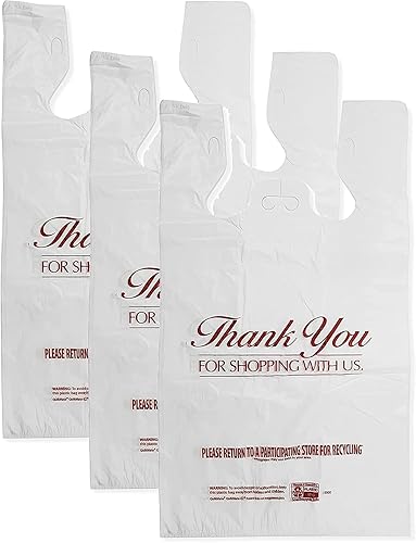 Kovot Paquete de 1000 bolsas de plástico a granel Gracias por comprar con nosotros 21 x 12 pulgadas Bolsas desechables para el hogar,