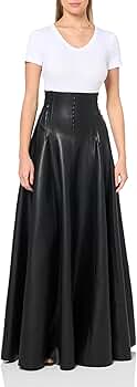 NORMA KAMALI Women's Long Grace Skirt, Black at Amazon
