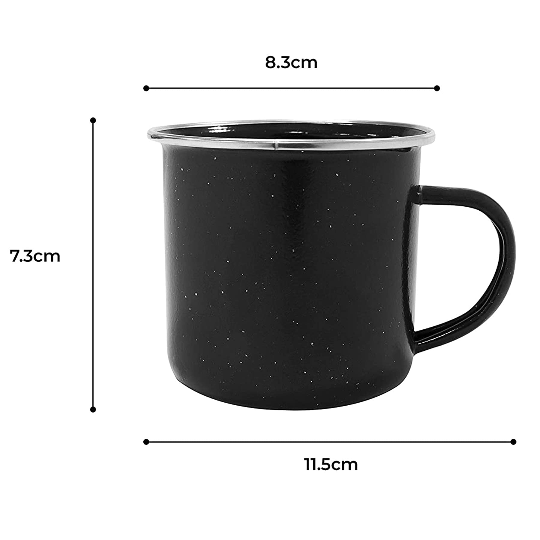 Camping Enamel Travel Mugs, Plates & Bowls/Ideal for Camping Hiking, Fishing, Travels & More/Black Colour (Plate/Bowl/Mug) - Image 2