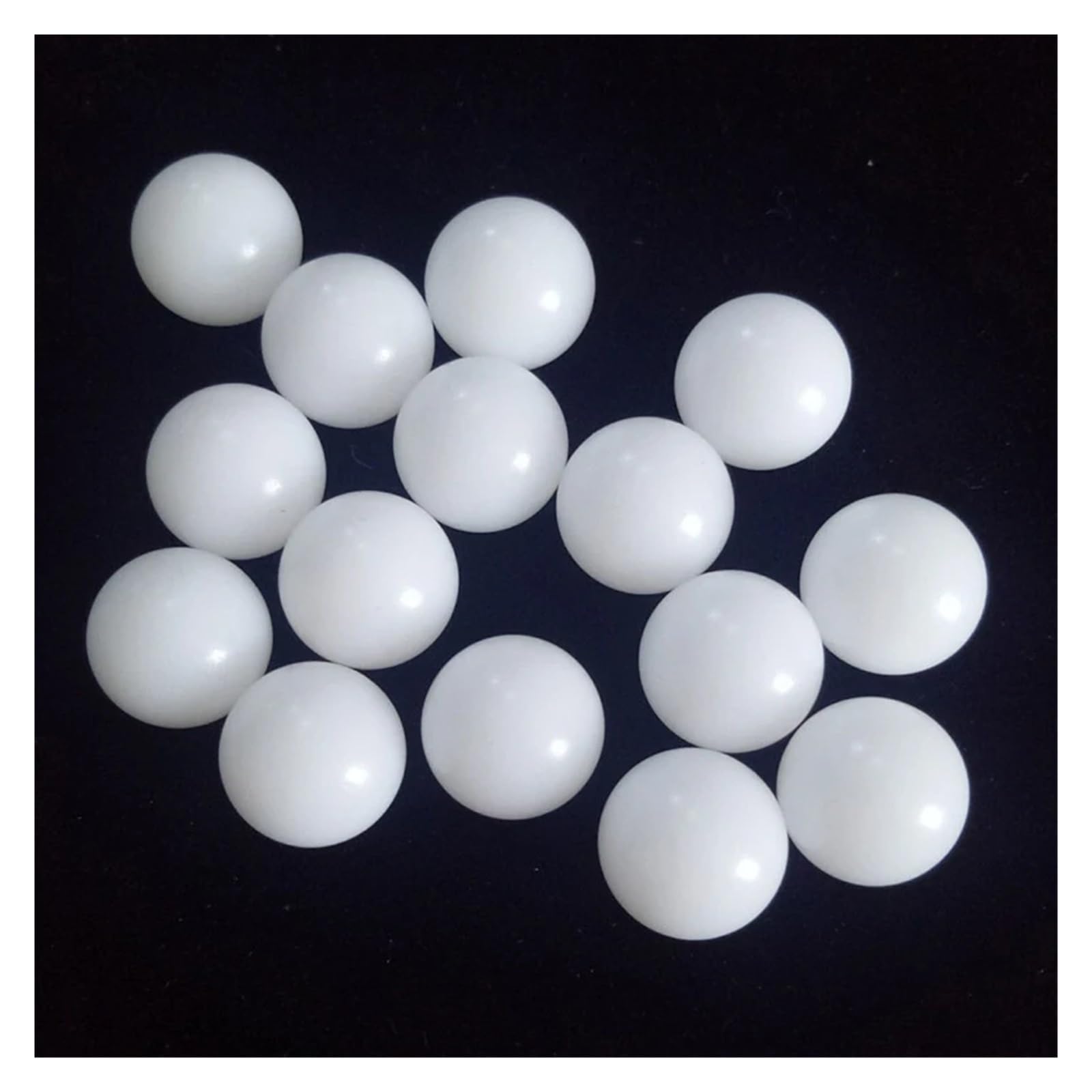 ZHGUIMING 5 à 500 pièces de diamètre 2 2,38 2,5 2,778 3 3,175 3,969 4 mm à 15,875 mm, billes en plastique POM blanches, billes lisses en polyformaldéhyde de précision solides(100pcs,14mm)