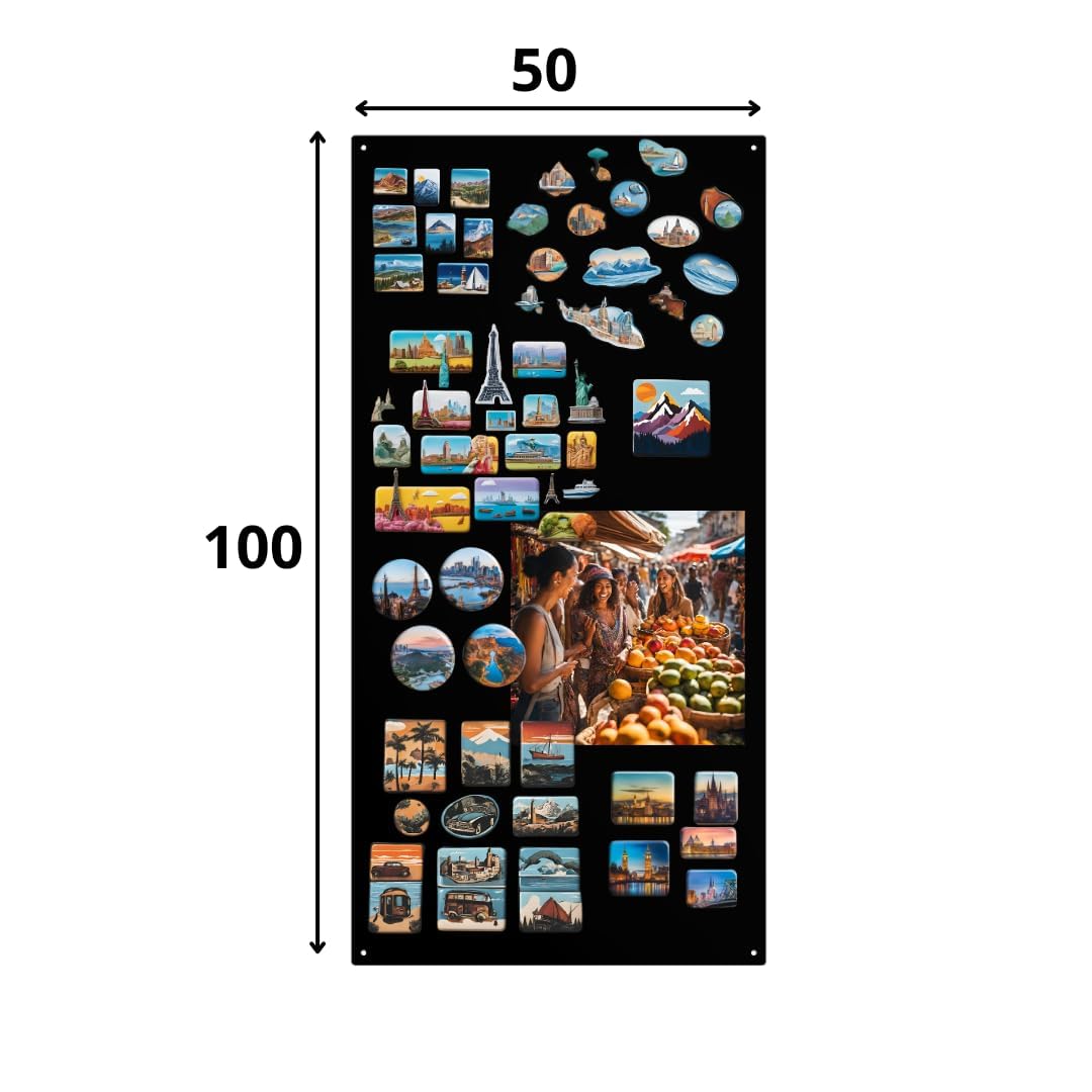 Anwicar Tableau Magnétique - Tableau Effaçable en Acier - Idéal pour Aimants et Notes - Tableau Noir Magnétique Mural - Compatible avec Marqueurs Craie - Kit de Montage Inclus - 70x30 cm