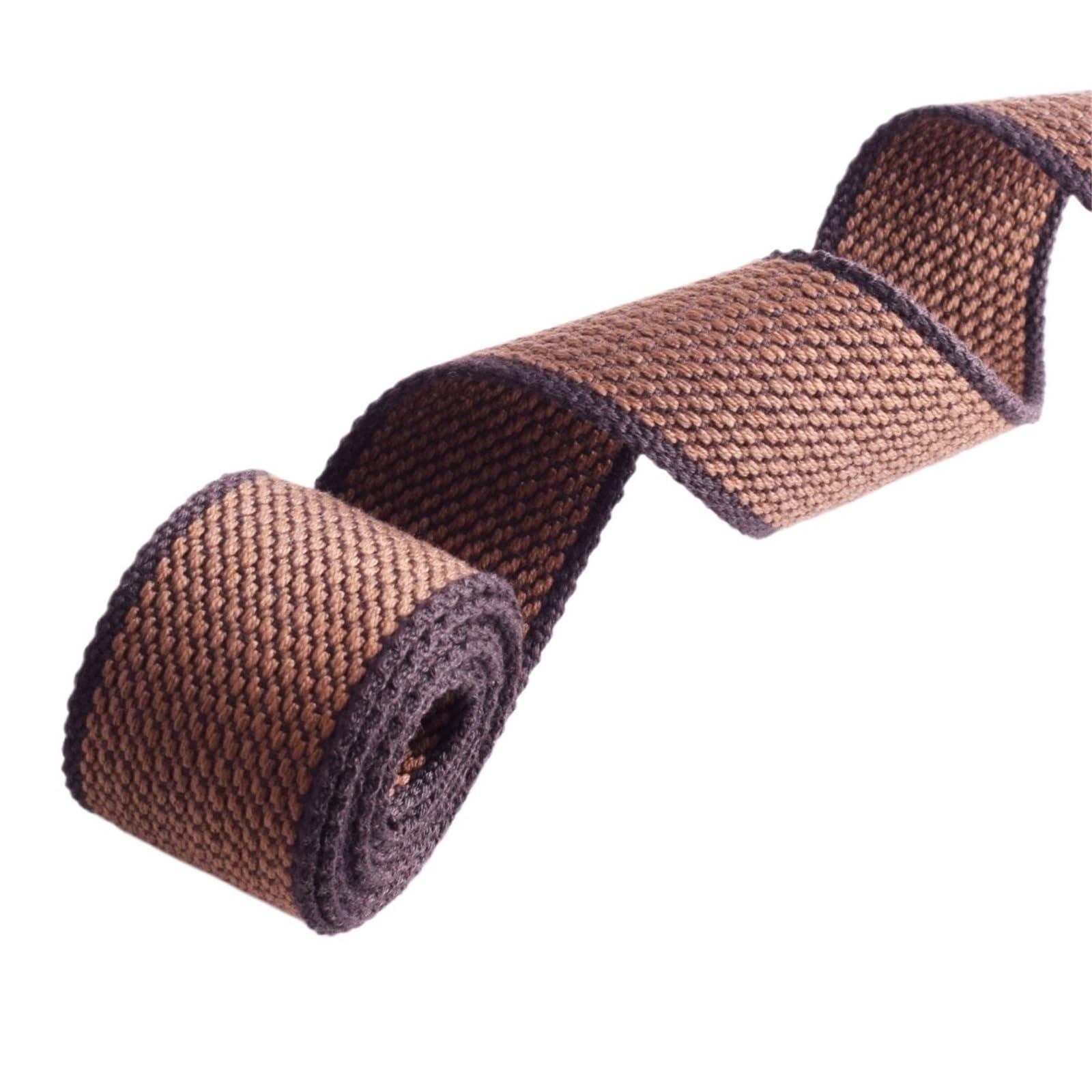 Cinta De Algodón Correas a rayas, correas de algodón resistentes, 1 1/2 ", adornos cinta tejida en marrón y negro, bolso cruzado, correa for, cordón 1/3/5 yardas(Brown 3yards)