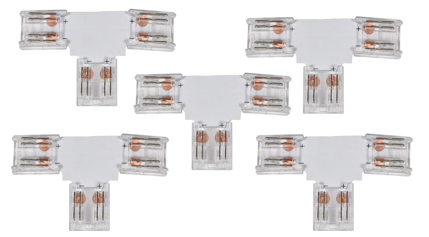 Lyyt - Solderless RGB COB LED Strip Connectors - 5 Pack - 10mm T-Connectors
