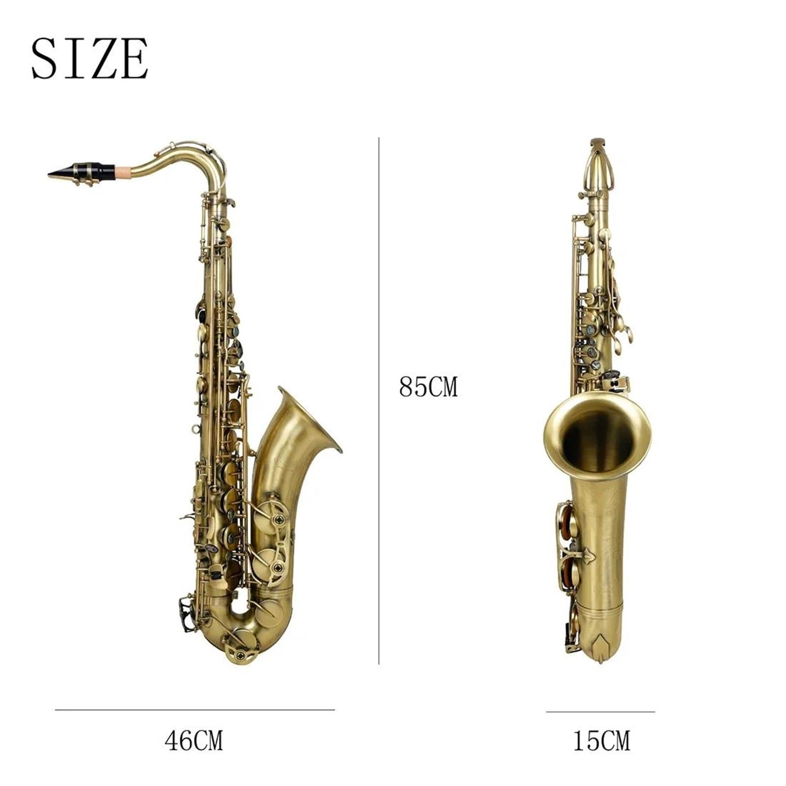 Cyjan antyczny saksofon tenorowy profesjonalny instrument dęty B Saksofon
