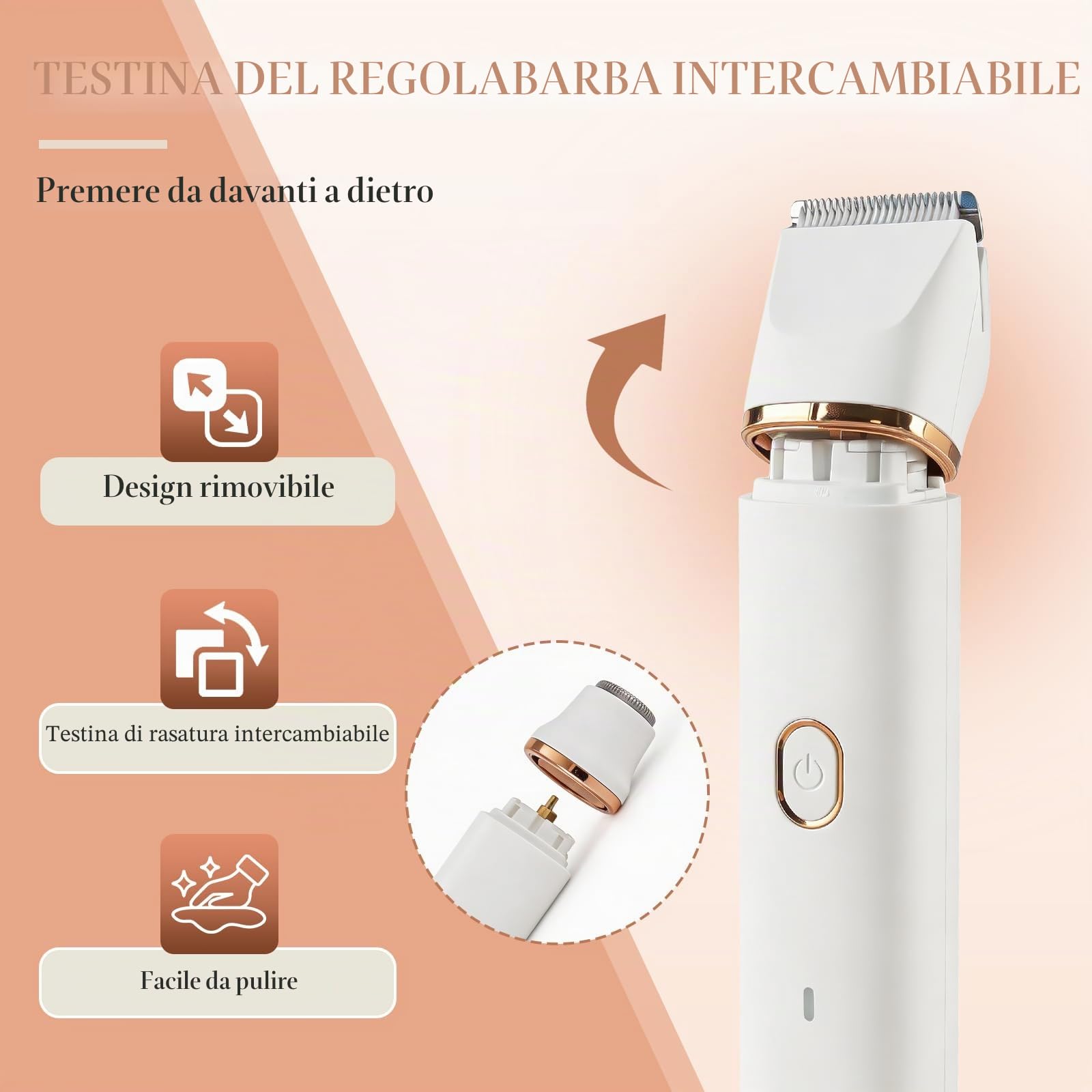 Rasoio da donna, 3 in 1, per donne, rimozione peli del viso, ricaricabile con stazione di ricarica USB, rasoio elettrico da donna, per gambe, braccia e viso, impermeabile IPX7