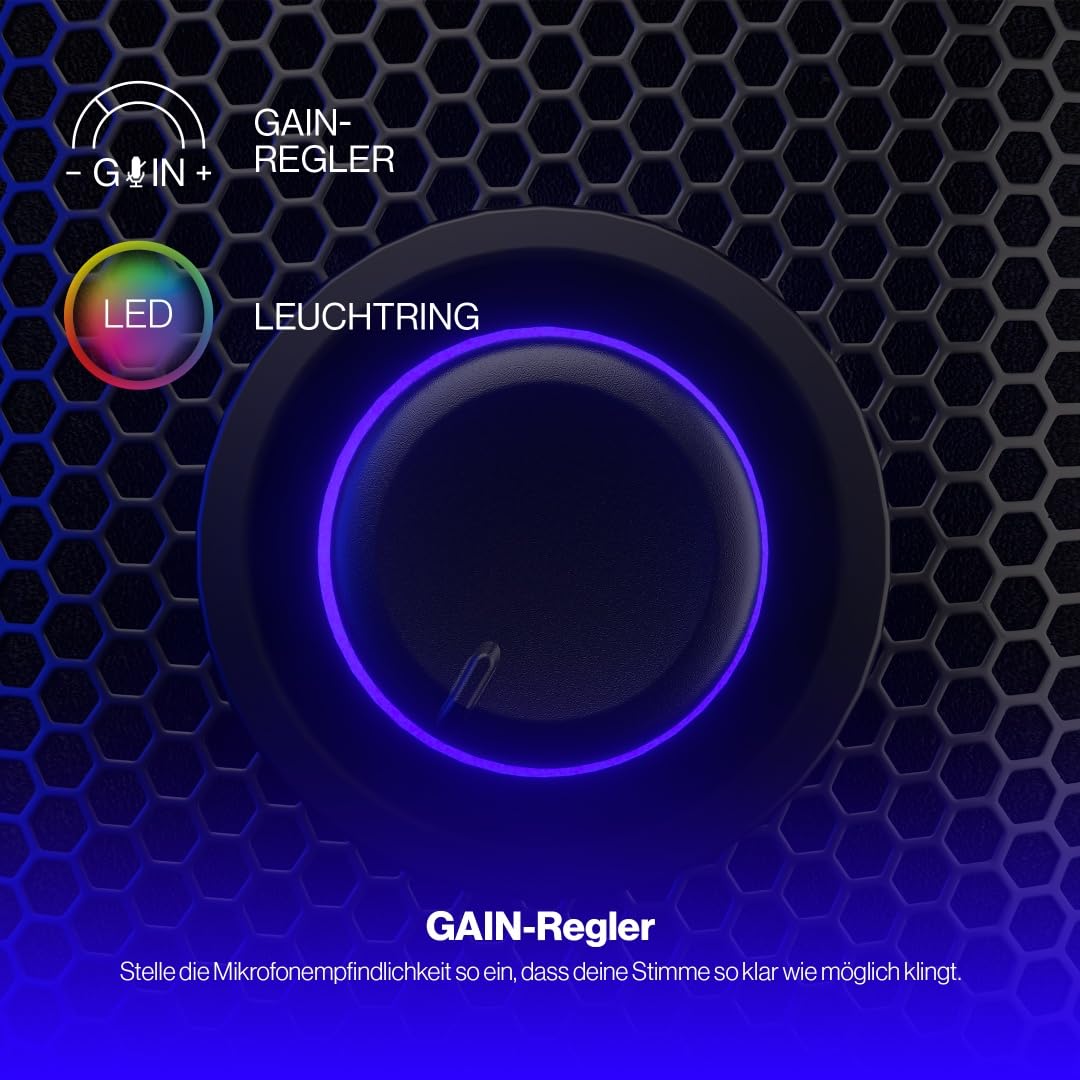 ENDORFY Solum Voice S, micrófono para Streaming, Chat y grabación de podcasts, iluminación RGB, Salida de Auriculares, botón Tap-to-Mute, Control Gain, patrón Polar cardioide | EY1B013