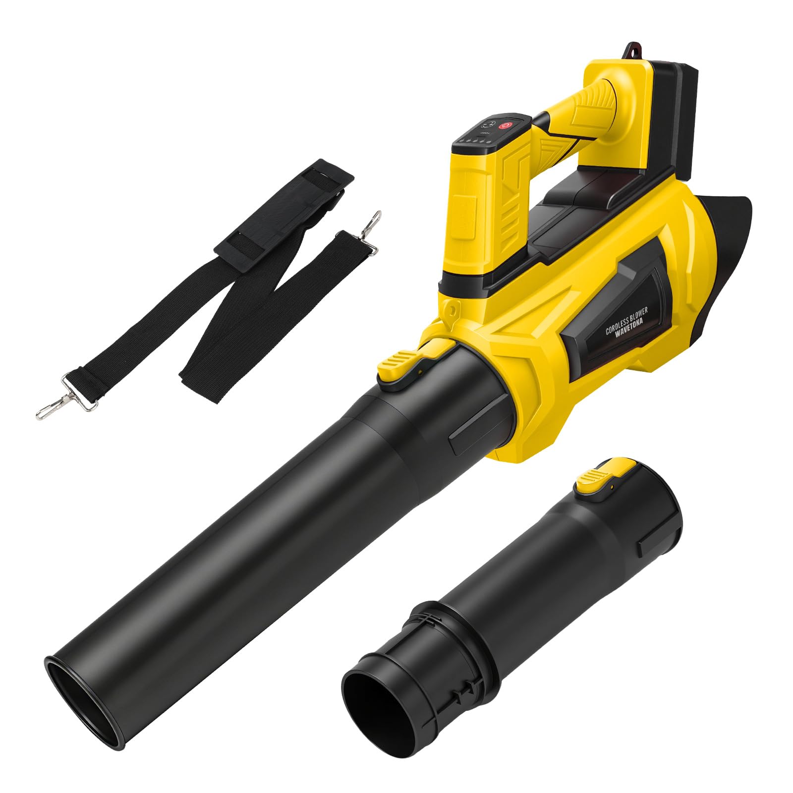panthem Soffiatore a batteria compatibile con Dewalt 20 V (senza batteria), 225 km/h, 5 marce, senza fili, 30.000 giri/min, flusso d'aria 600 m³/h, per giardino, foglie, polvere e neve