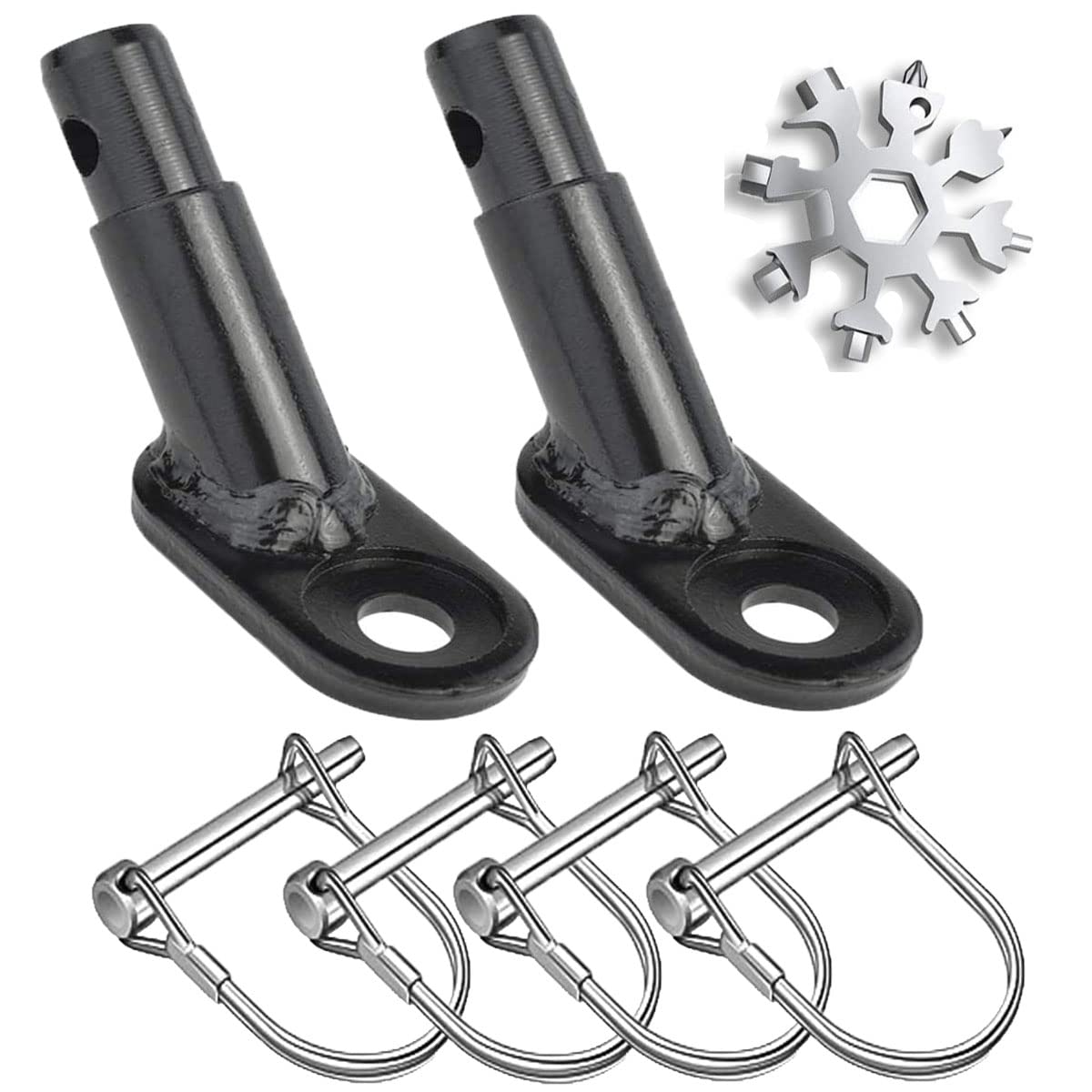 BSGB2 Pack Bike Trailer Coupler Bicycle Trailer Hitch Connector Attachment Flat and Angled Couplers Metal for Child Pet Instep and Cargo Bike Trailers