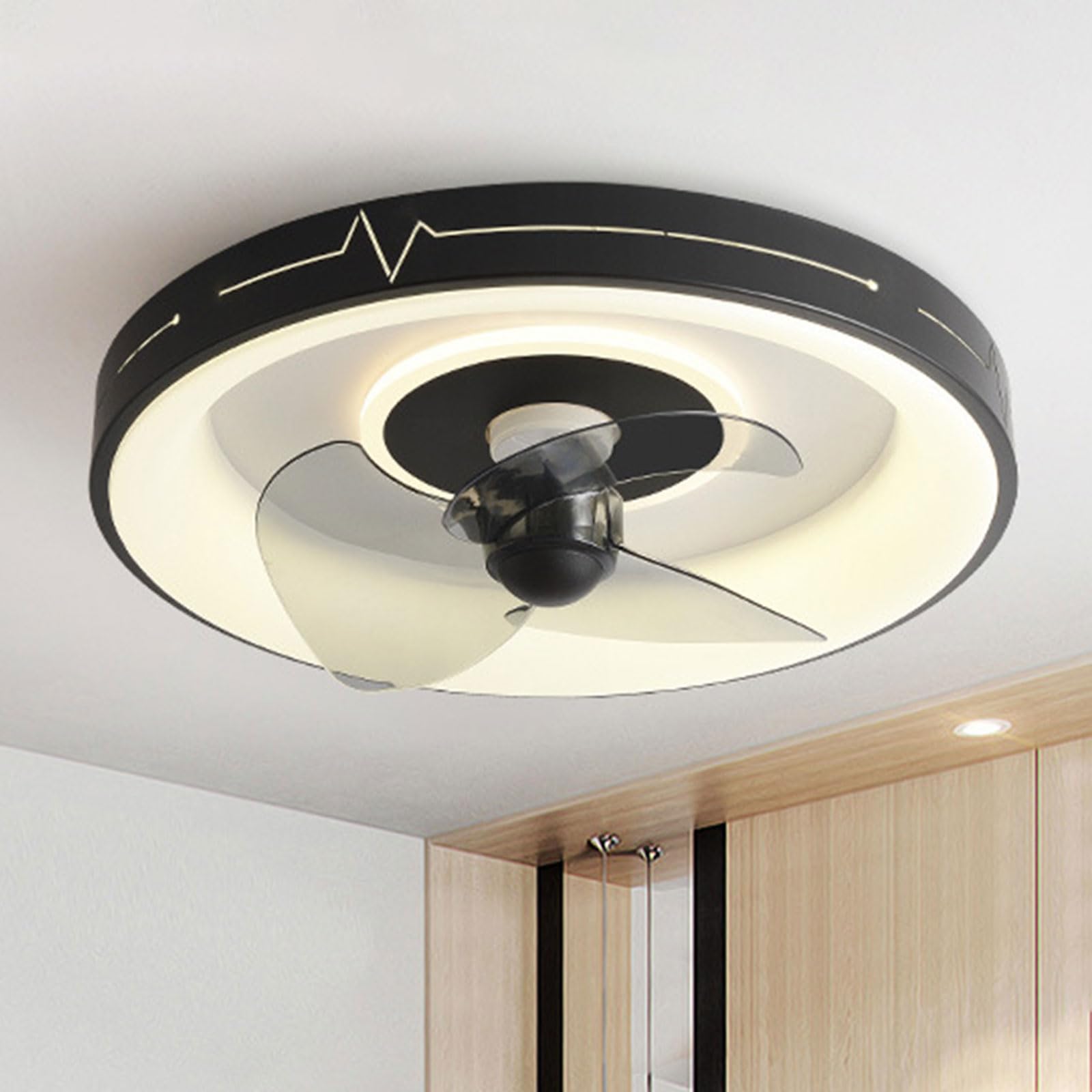 HXYSXHJUO Modern Dimmable Ceiling Lights Fan Lighting Remote 6 Speeds with Light Indoor Mute 72W LED Colse to for Bedroom Dining Room Entrance