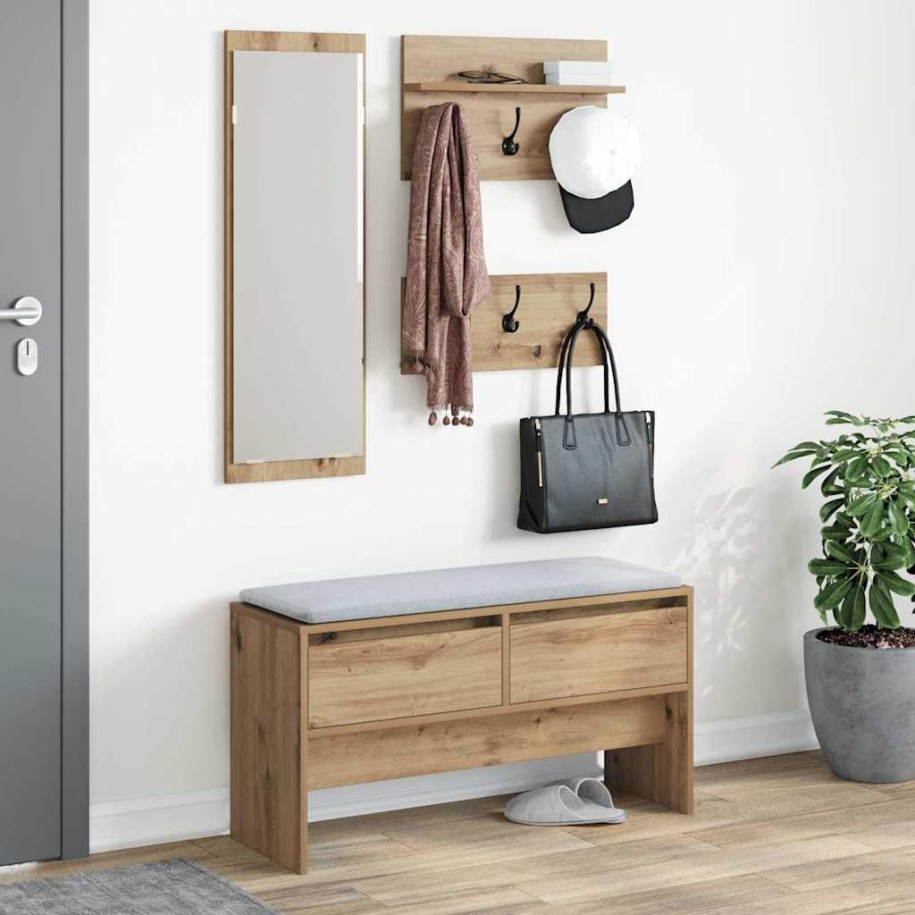 Ensemble de meubles de couloir 4 pièces Chêne 90 x 31 x 46,5 cm