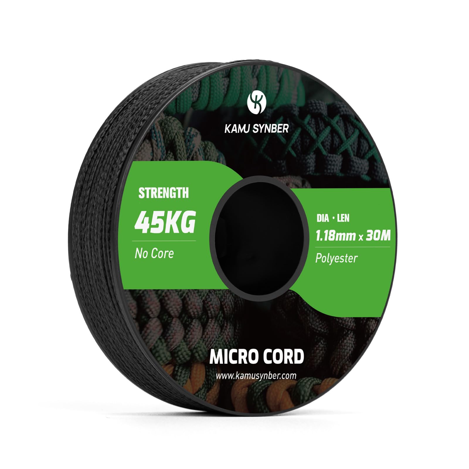 Micro Corde 1.18mm Paracorde Corde Tresse 30m Bobine pour Bijoux, Bracelet, Pêche, Bricolage | Supporte 45kg | Noir