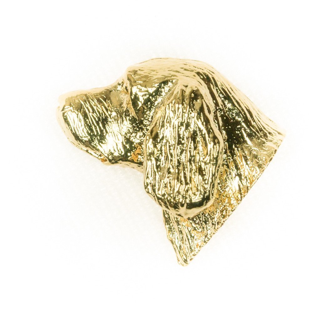 Sussex spaniel de collection fait main au Royaume-Uni avec épingle en or 22 carats