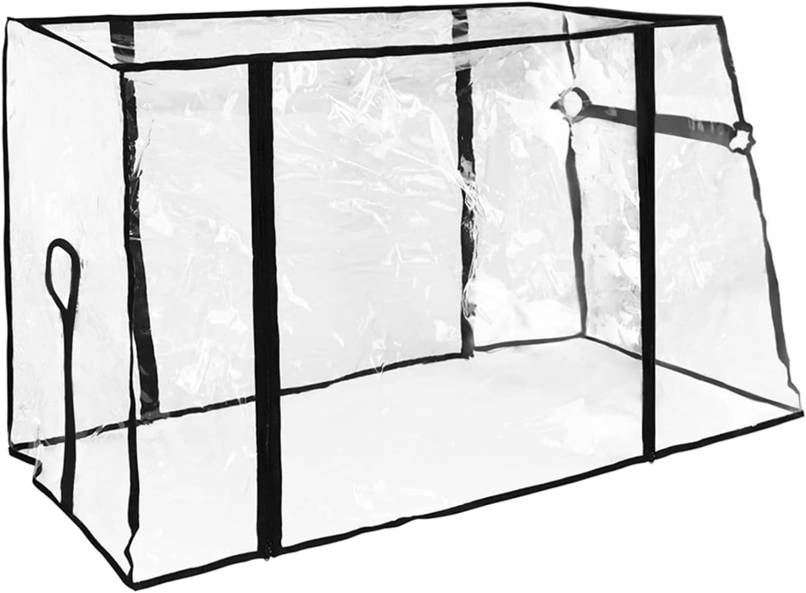 Wagon Rain Cover 74x51x110cm Folding Beach Trolley Cart Cover Waterproof PVC Festival Trolley Cover Transparent Wagon Canopy with Zipper Closure for Camping Garden Picnic Cart Stroller