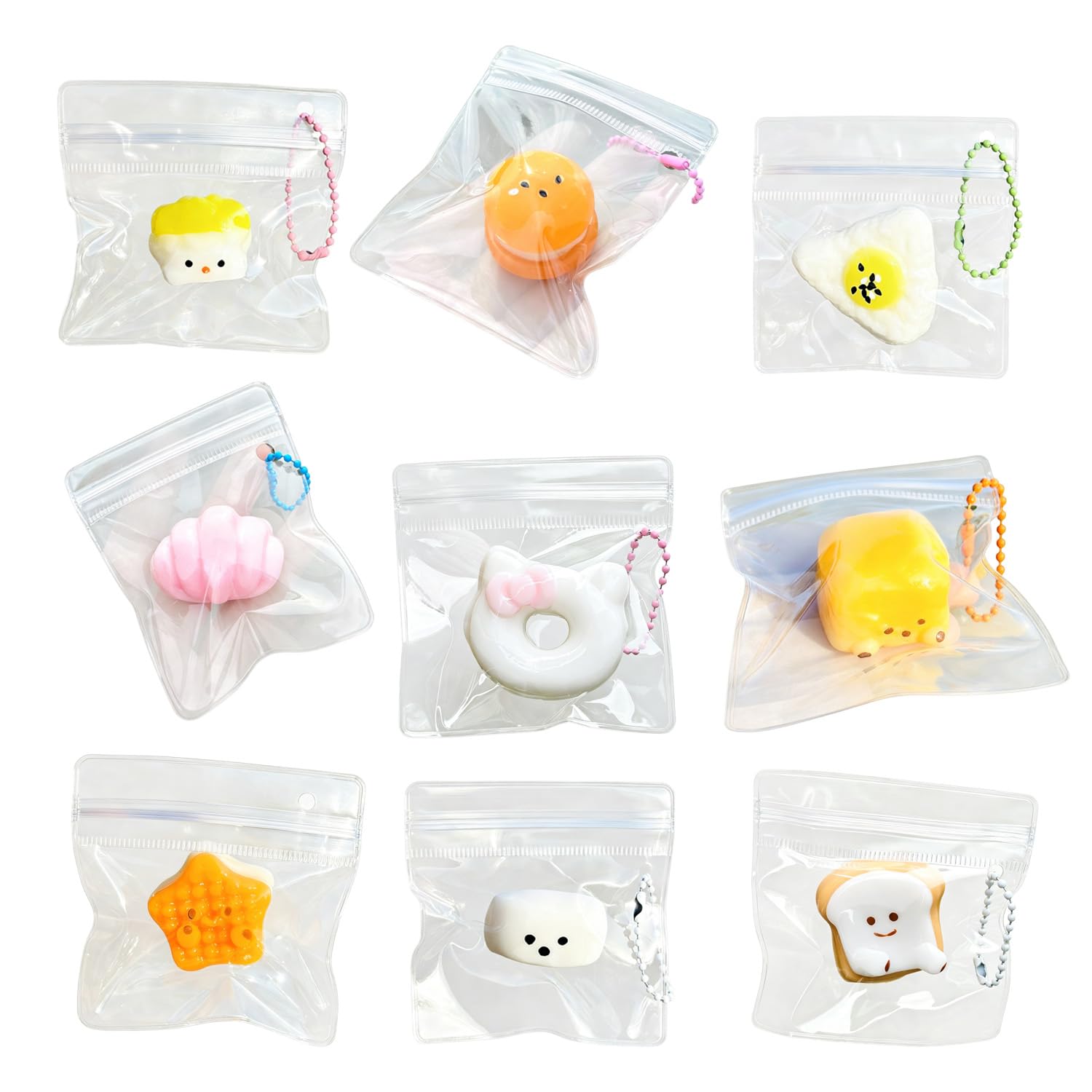 Amazon | ミニ スクイーズ キーホルダー 食べ物系 9個セット