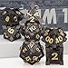 ORIFANTOU 7PCS Metal DND Dice Set with Box, Debris RPG Black Gold D and D Dice for use with D&D Tabletop Games Role Playing Game Polyhedral Dice Set D20 D12 D10 D8 D6 D4
