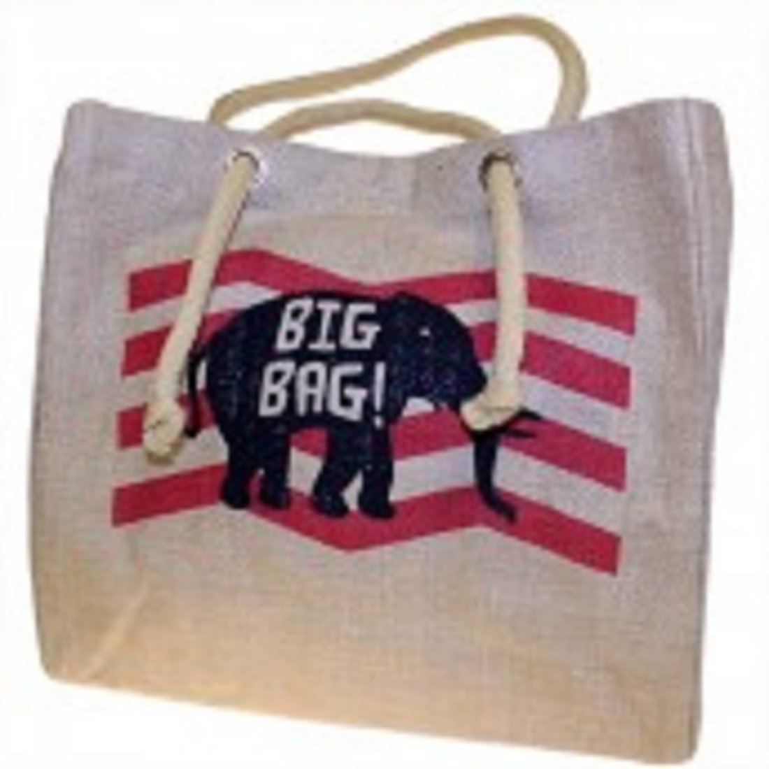 Big Jute Elephant Bag - Red